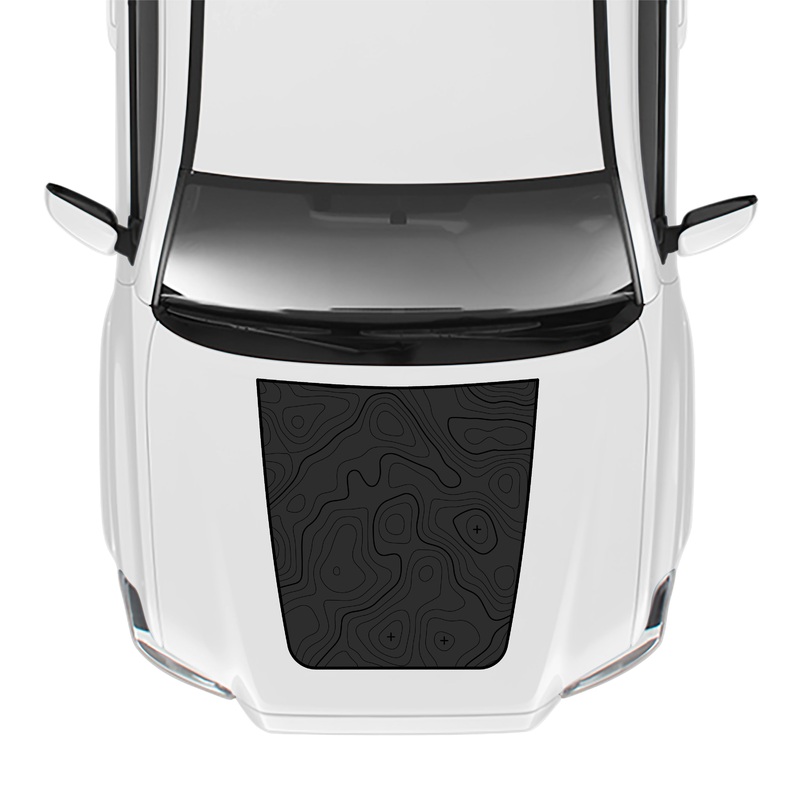 2016-23 Tacoma Sport/Pro Hood Stamp Gray with Black Topography Long Fang