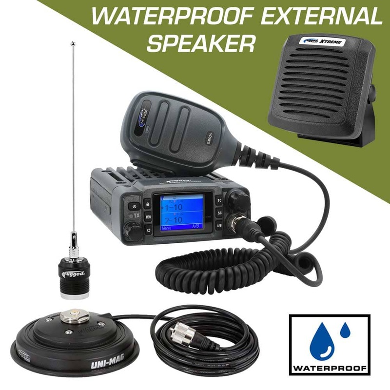 Adventure Radio Kit – GMR25 Waterproof GMRS Mobile Radio Kit and External Speaker