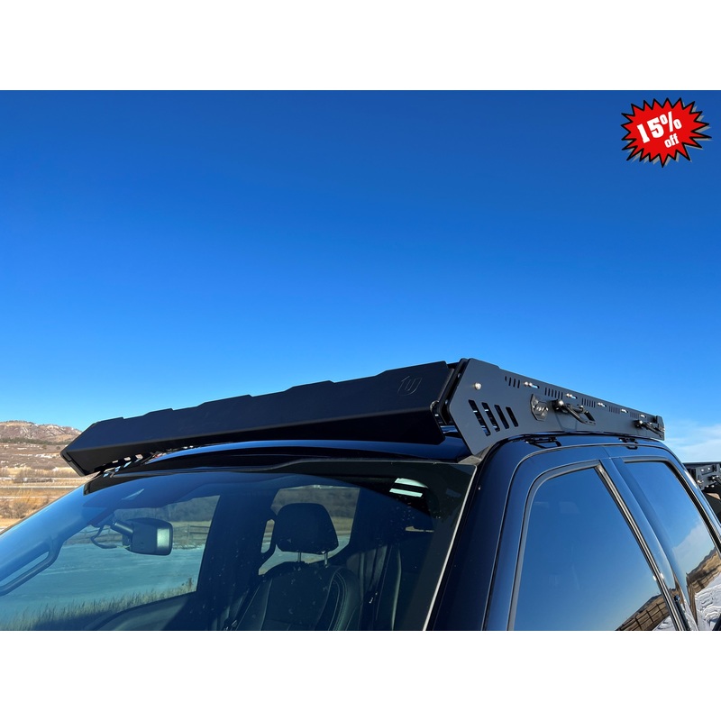 Alpha Ford F250-F350 (2017+) Roof Rack No Light Cutout Race Red grooveTEK (INNER)