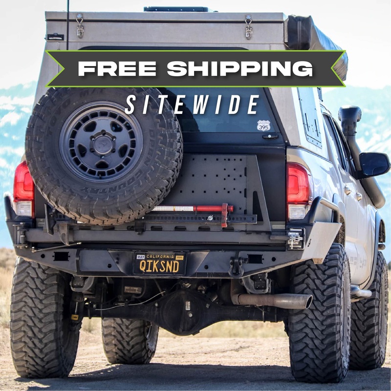 Tacoma Overland Series High Clearance  Rear Bumper / 3rd Gen / 2016+ No Swing Arms – SWING ARMS CANNOT BE ADDED LATER No Side Tubes
