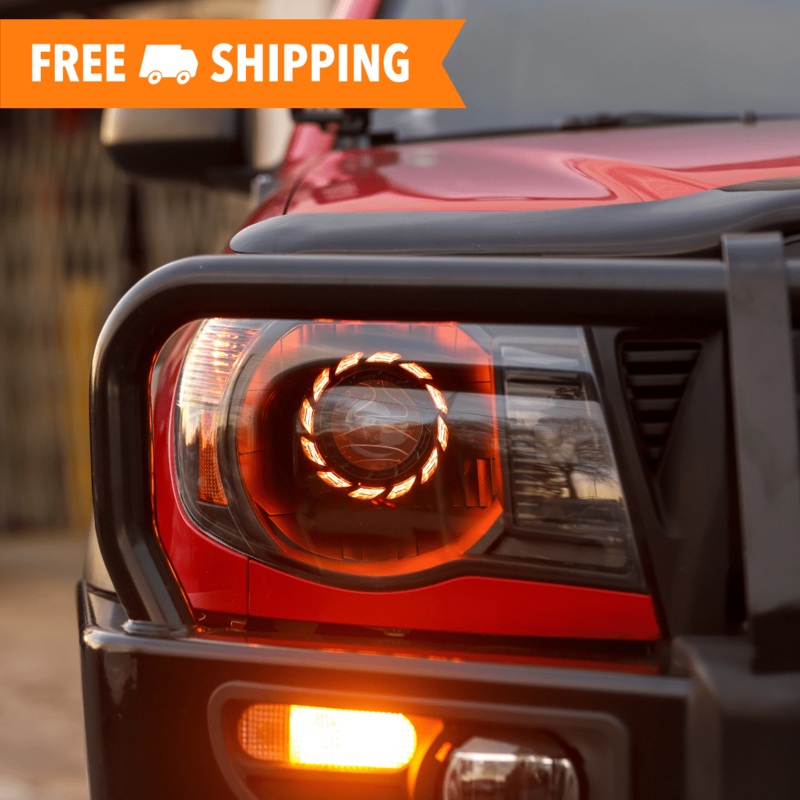 05-11 Tacoma Turbine Edition Headlights Chrome Rear Halo Switchback (White and Amber)
