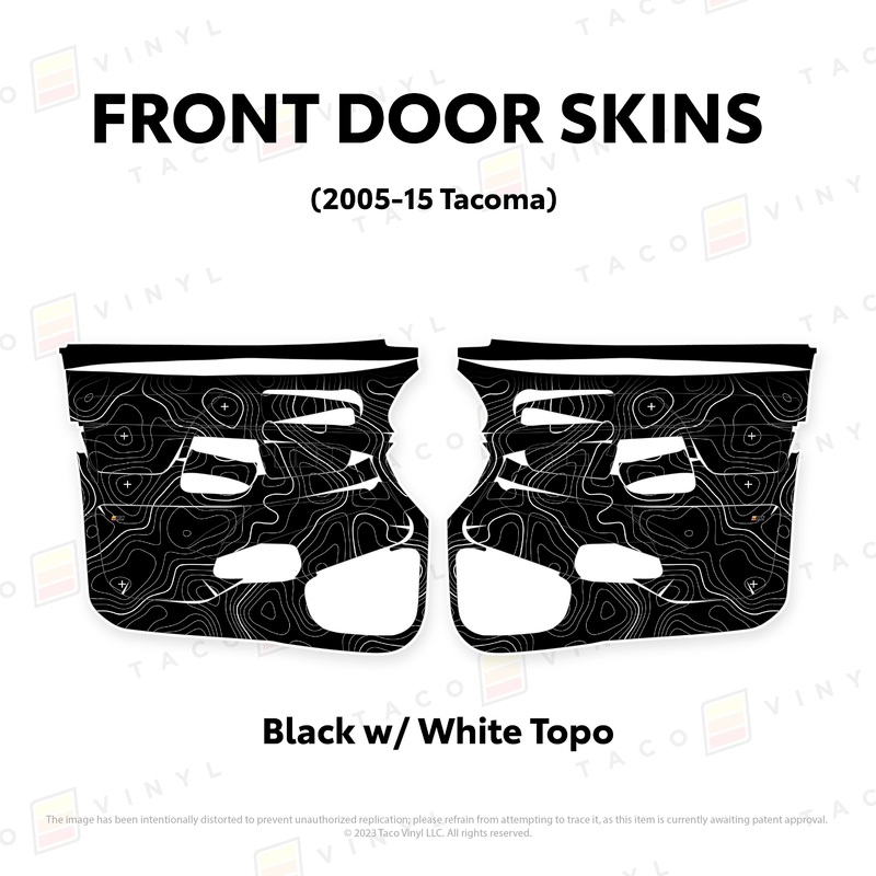 2005-15 Tacoma Door Skins Front Driver/Passenger All Black 2005-11 Tacoma