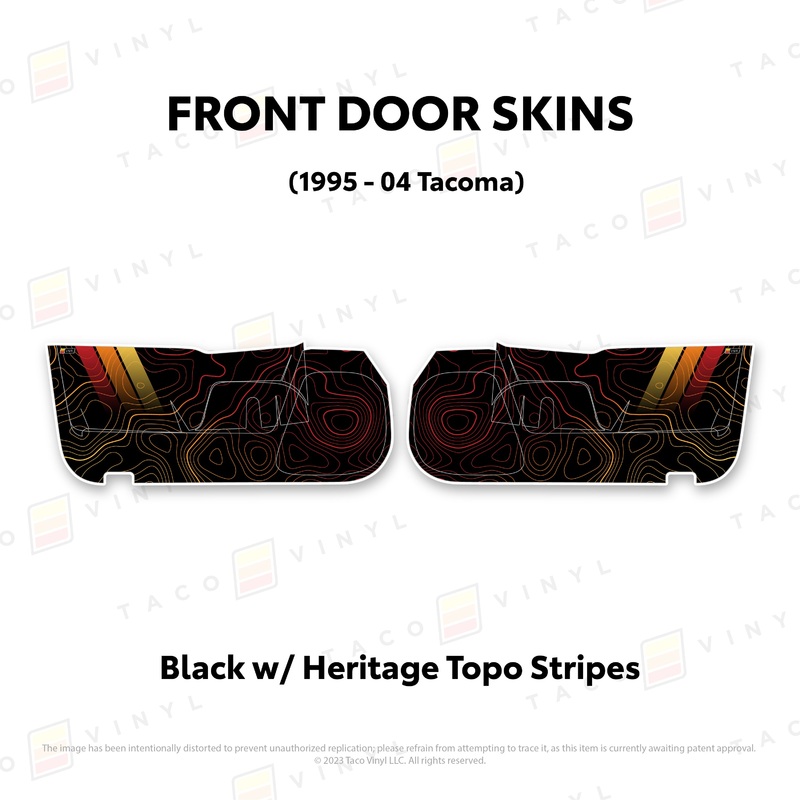 2010-24 4Runner Door Skins (Lower Section) Front Driver/Passenger Black Camo