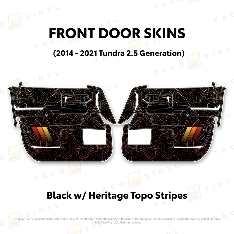 2014-21 Tundra Door Skins Front Driver/Passenger All Black