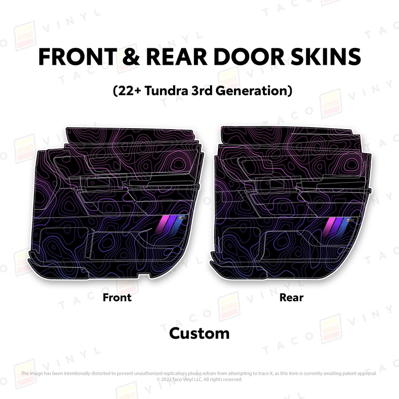 2022+ Tundra Door Skins Front Driver/Passenger All Black