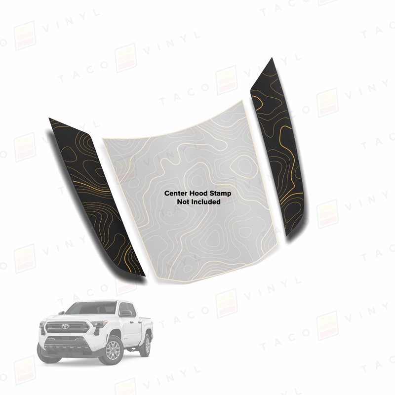 2024+ Tacoma Side Fang Hood Stamp Satin Black