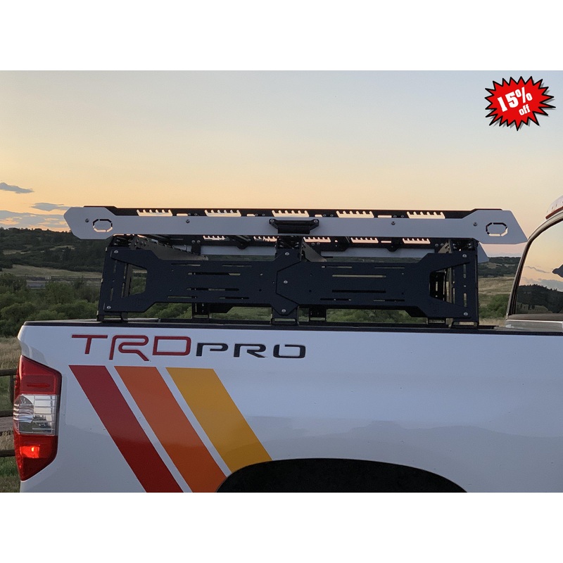 Alpha eX Tundra Cap RacK Short Bed To Bed Cap With Rails Super White grooveTEK (INNER)