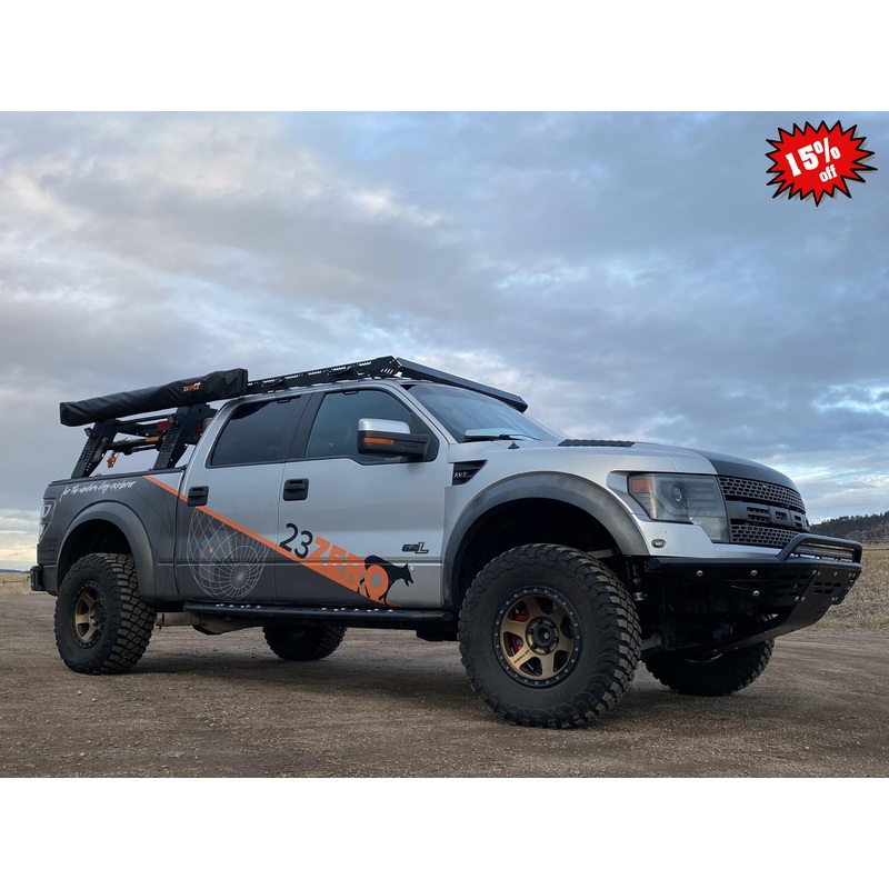 Alpha Ford F-150 (2009-2021) / Raptor (GEN 1 & 2) SuperCrew Roof Rack No Light Cutout Rapid Red grooveTEK (INNER)