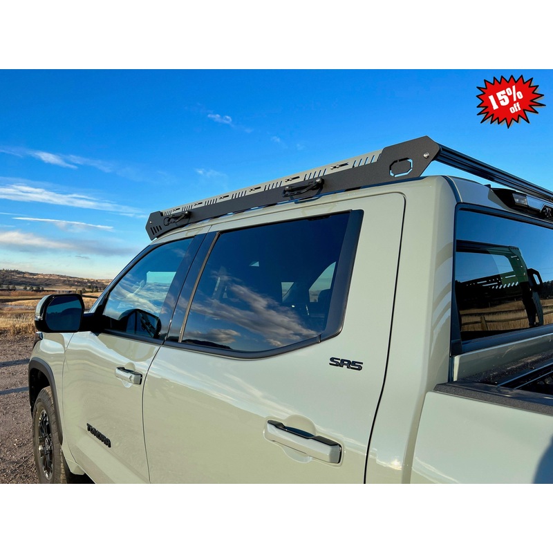 Alpha Tundra crewMAX Roof Rack (2022+) No Light Cutout Super White grooveTEK (INNER)