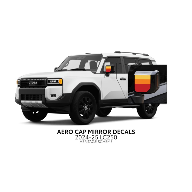 2024+ Land Cruiser 250 Aero Cap Mirror Decals Heritage Stripes