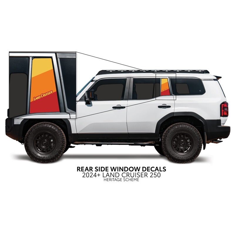 2024+ Land Cruiser 250 Rear Side Window Decal Heritage Stripes
