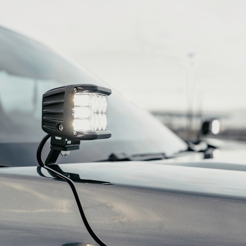Ditch Light Bracket Kit For 2024+ Tacoma (2) 3X2 18W LED PODS Toyota OEM Square Style “Ditch Light” Switch