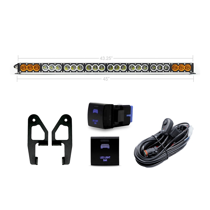 Premium Roof Rack Front Light Bar Kit for 2024+ Toyota Tacoma 42 in White Dual Row SPOT Beam