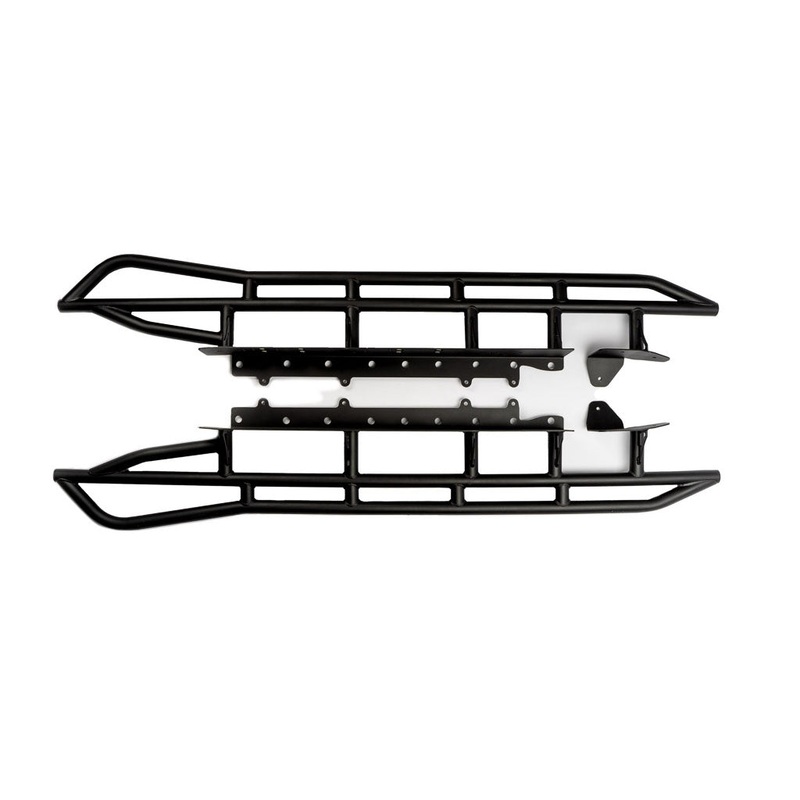 Rock Sliders For 2022+ Toyota Tundra Non Hybrid Kick Out RAW (SF) + No Filler Plates (FP)