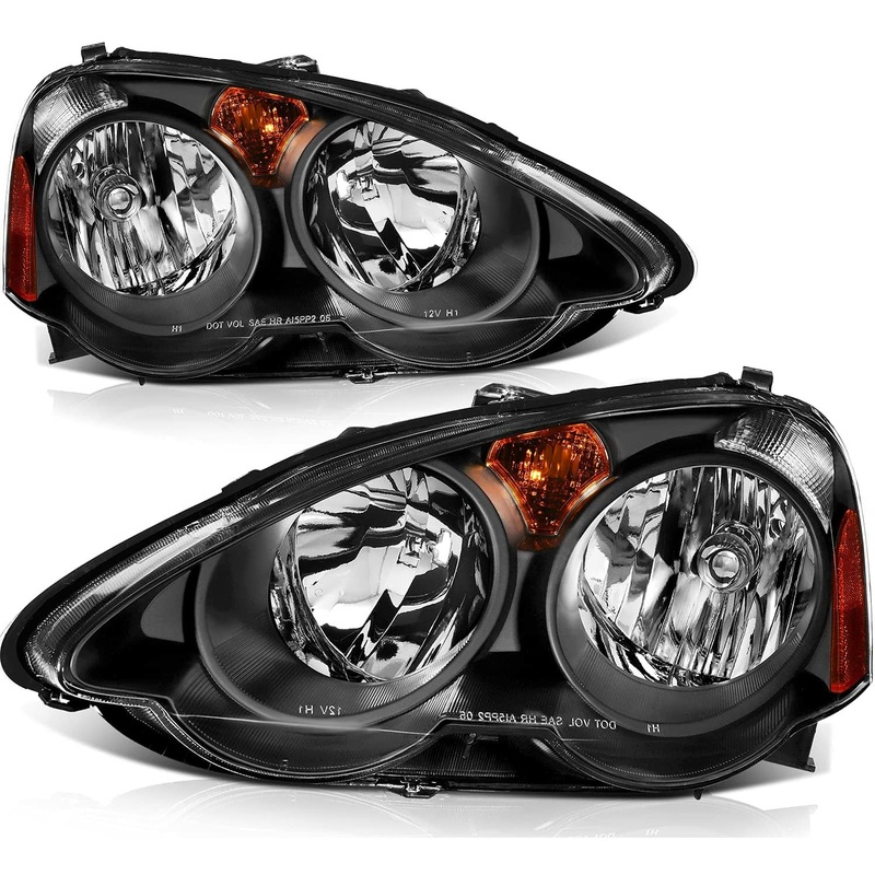 02-04 RSX Headlight Pair – Black Housing OEM