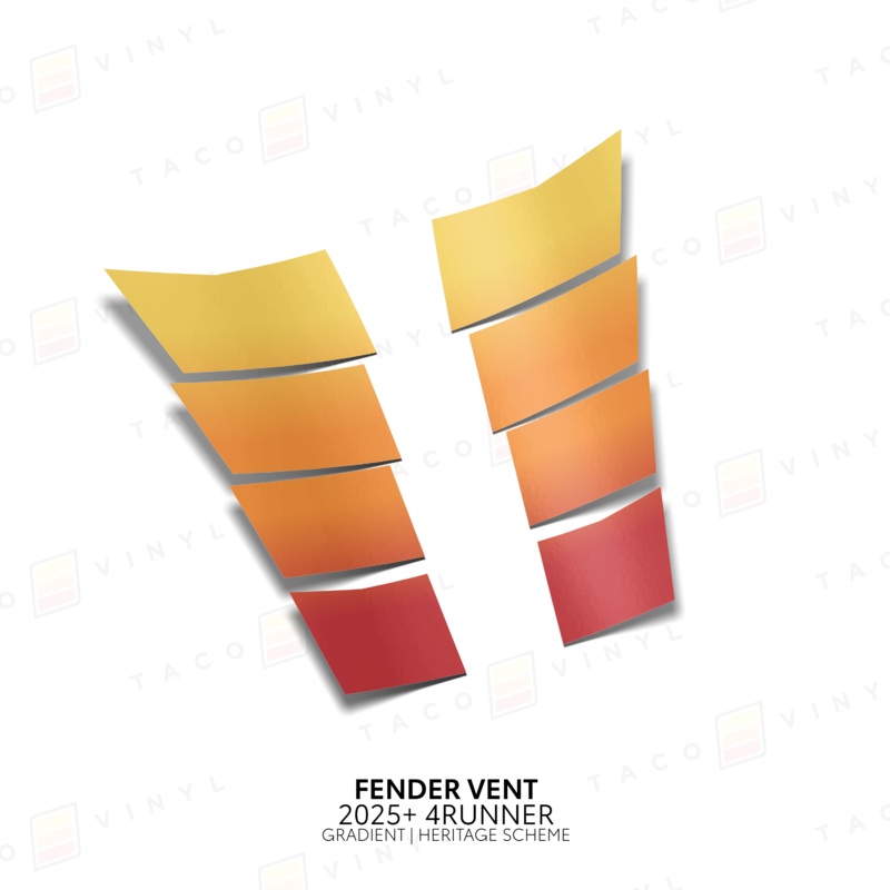 2025+ 4Runner Gradient Fender Vents Paint Matched Heritage Scheme