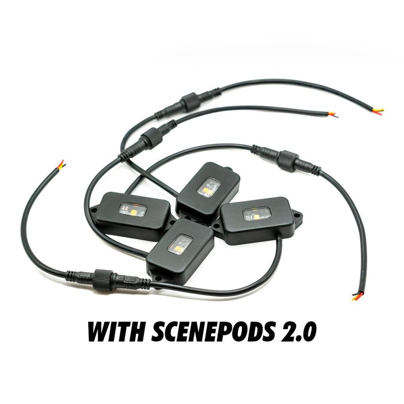 Four Pack rackLIGHT White/Amber with Qty 4 scenePODS