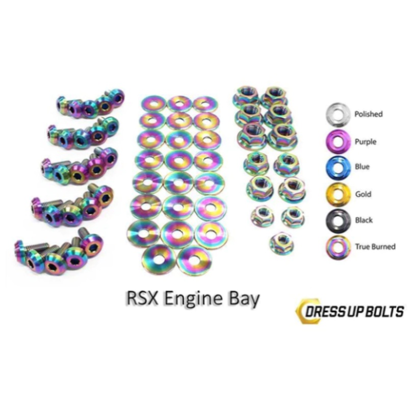 Titanium Dress Up Bolts Engine Bay Kit Blue